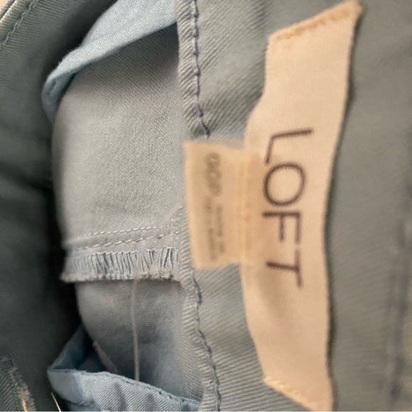 Loft petite eyelet hem girlfriend chino blue pants Size: 00p NWT - Picture 4 of 8